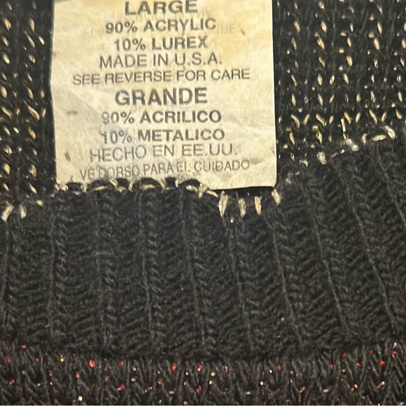 Vtg 90s Holiday Time Ugly Christmas Sweater Sz L Sparkle Scalloped Candles Bow - Picture 5 of 9